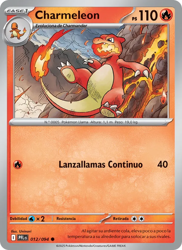 Carta Charmeleon de la expansión Fuegos Fantasmales, número 012/94