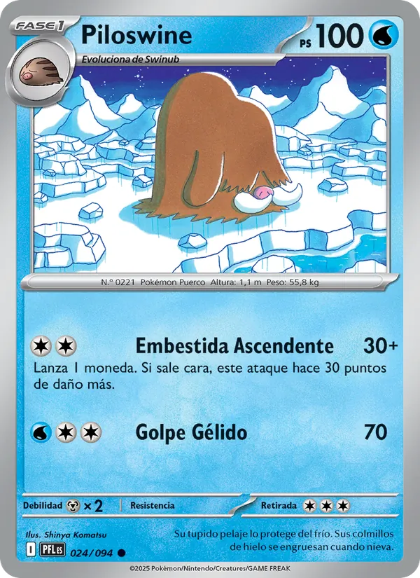 Carta Piloswine de la expansión Fuegos Fantasmales, número 024/94