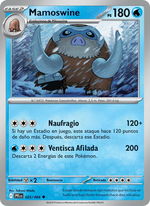 Carta Mamoswine de la expansión Fuegos Fantasmales, número 025/94