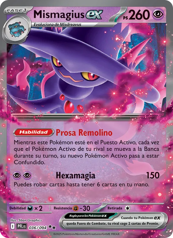 Carta Mismagius ex de la expansión Fuegos Fantasmales, número 036/94
