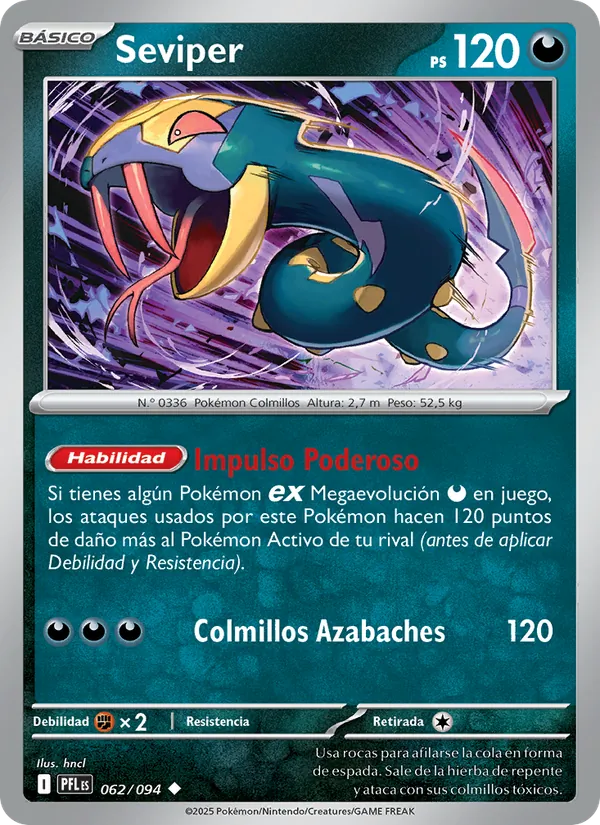 Carta Seviper de la expansión Fuegos Fantasmales, número 062/94