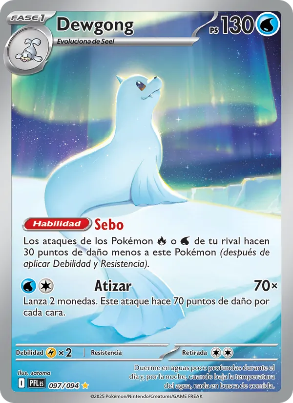 Carta Dewgong de la expansión Fuegos Fantasmales, número 097/94