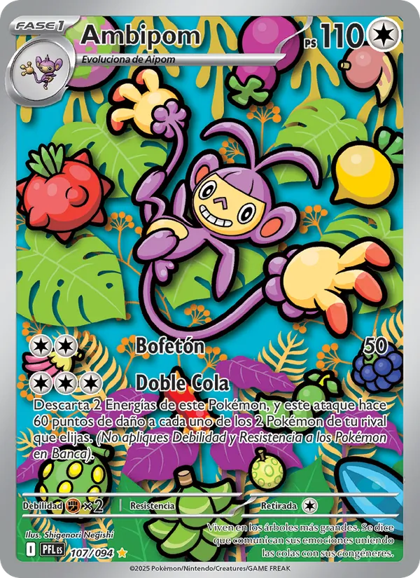 Carta Ambipom de la expansión Fuegos Fantasmales, número 107/94
