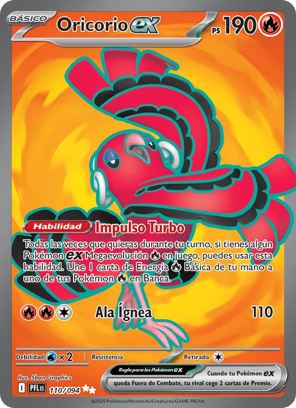 Carta Oricorio ex de la expansión Fuegos Fantasmales, número 110/94