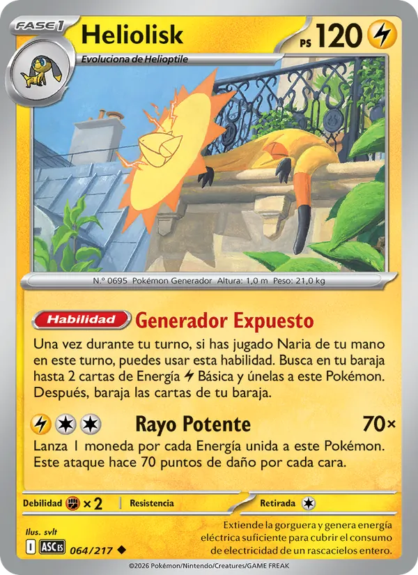 Carta Heliolisk de la expansión Héroes Ascendentes, número 064/217