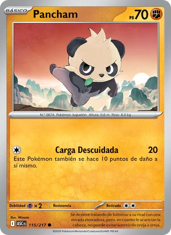 Carta Pancham de la expansión Héroes Ascendentes, número 115/217