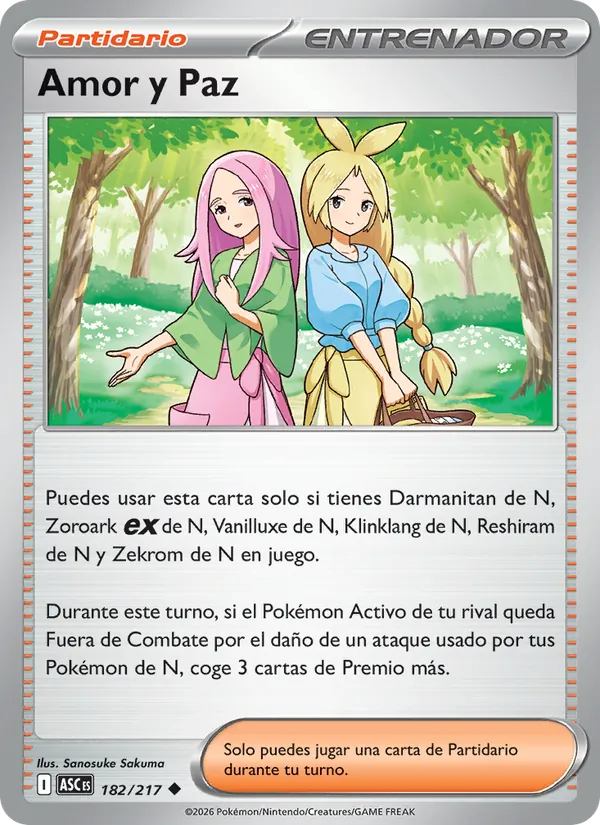 Carta Amor y Paz de la expansión Héroes Ascendentes, número 182/217