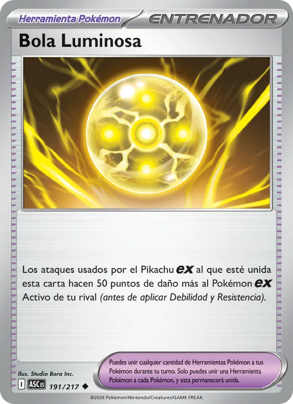Carta Bola Luminosa de la expansión Héroes Ascendentes, número 191/217