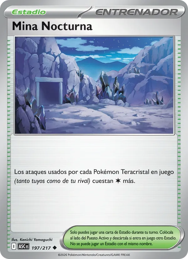 Carta Mina Nocturna de la expansión Héroes Ascendentes, número 197/217