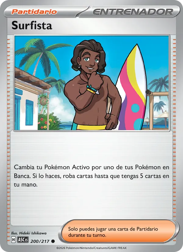 Carta Surfista de la expansión Héroes Ascendentes, número 200/217