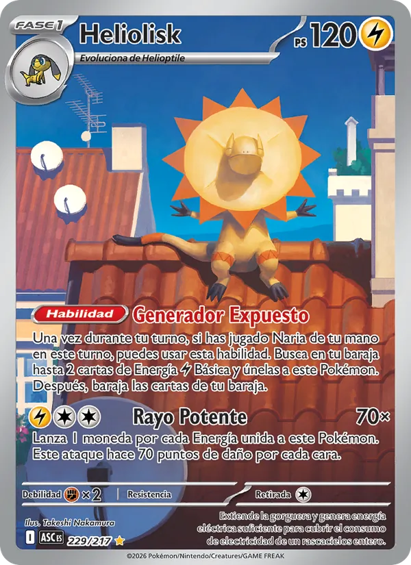 Carta Heliolisk de la expansión Héroes Ascendentes, número 229/217