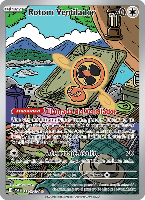 Carta Rotom Ventilador de la expansión Héroes Ascendentes, número 250/217