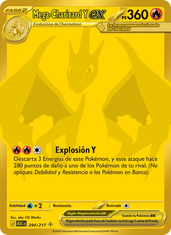 Carta Mega-Charizard Y ex de la expansión Héroes Ascendentes, número 294/217