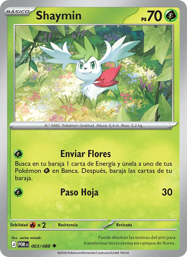Carta Shaymin de la expansión Equilibrio Perfecto, número 003/88