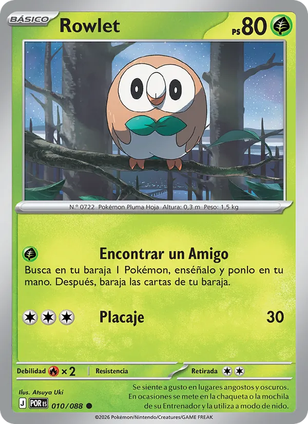 Carta Rowlet de la expansión Equilibrio Perfecto, número 010/88