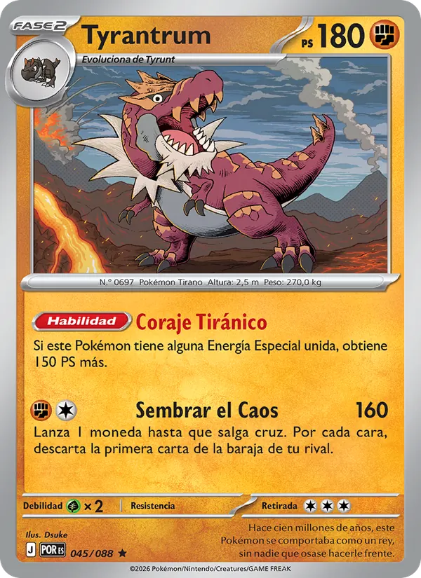 Carta Tyrantrum de la expansión Equilibrio Perfecto, número 045/88