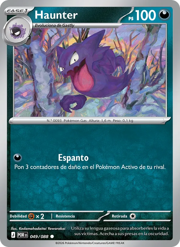 Carta Haunter de la expansión Equilibrio Perfecto, número 049/88
