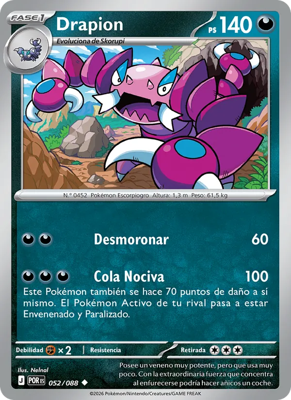 Carta Drapion de la expansión Equilibrio Perfecto, número 052/88