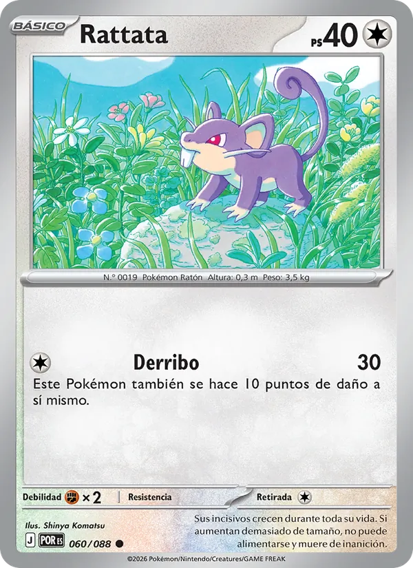 Carta Rattata de la expansión Equilibrio Perfecto, número 060/88