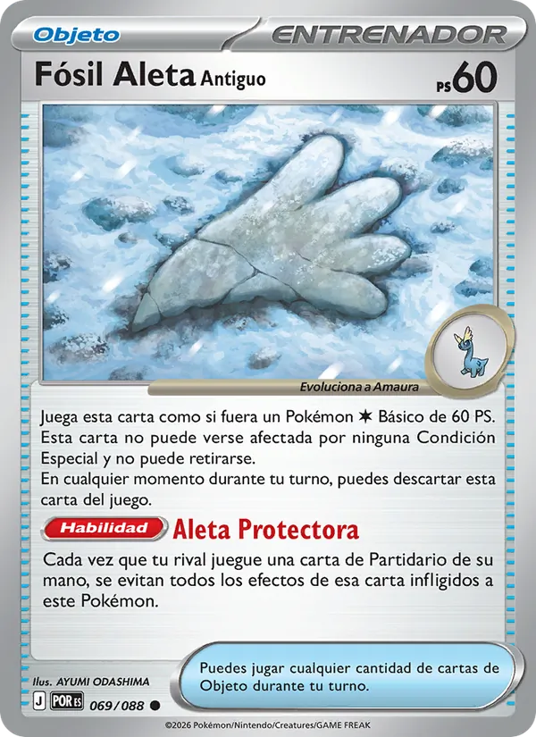 Carta Fósil Aleta Antiguo de la expansión Equilibrio Perfecto, número 069/88