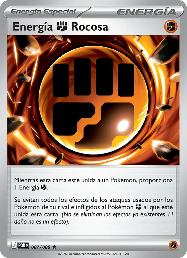 Carta Energía Fighting Rocosa de la expansión Equilibrio Perfecto, número 087/88