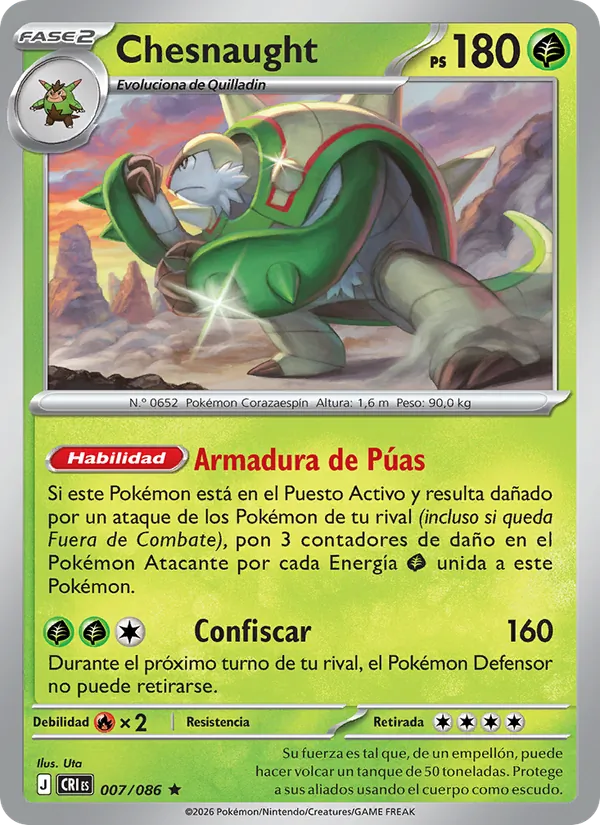 Carta Chesnaught de la expansión Caos Creciente, número 007/86