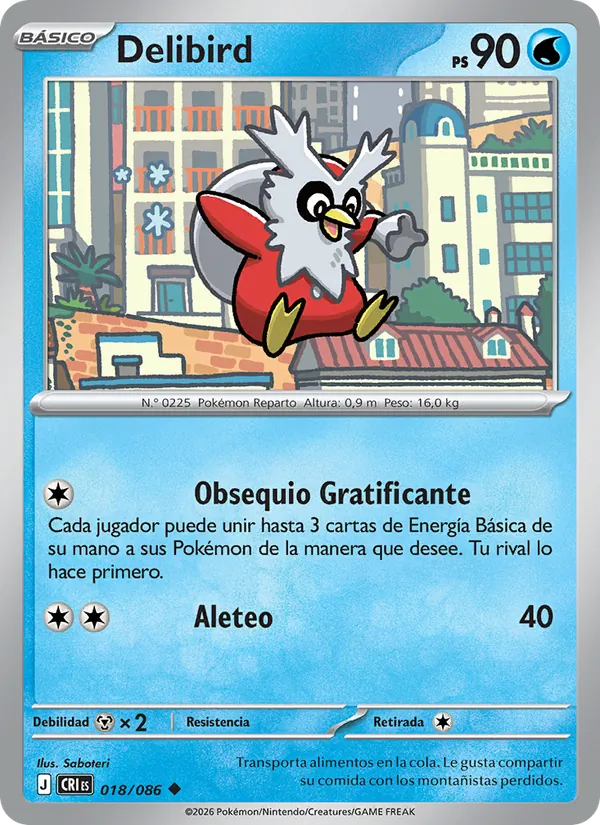 Carta Delibird de la expansión Caos Creciente, número 018/86
