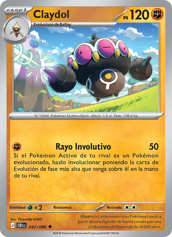 Carta Claydol de la expansión Caos Creciente, número 047/86
