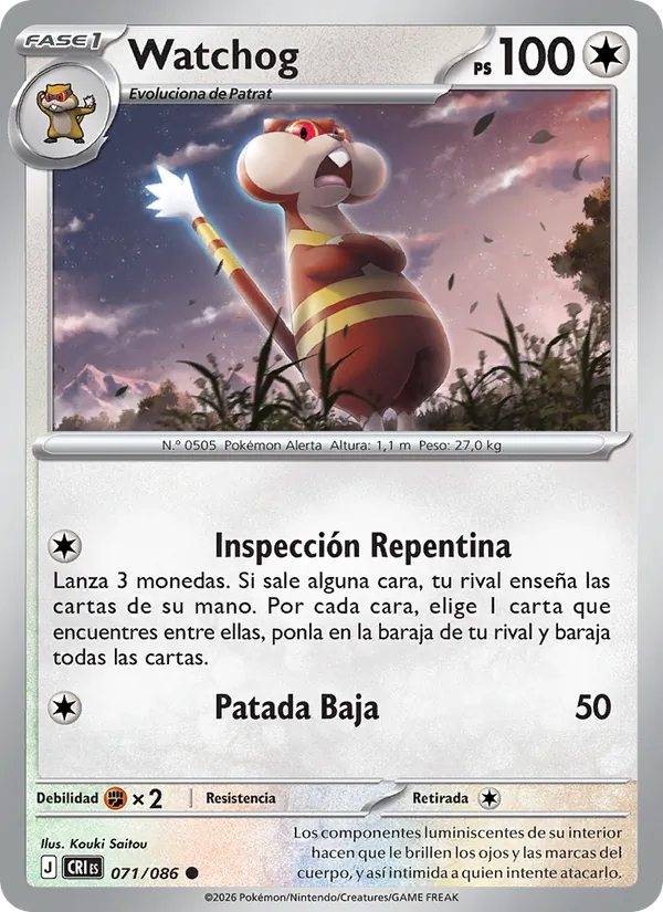 Carta Watchog de la expansión Caos Creciente, número 071/86