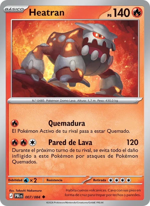 Carta Heatran de la expansión Oscuridad Absoluta, número 007/84