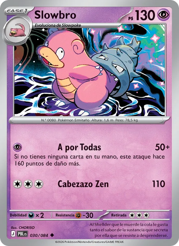 Carta Slowbro de la expansión Oscuridad Absoluta, número 030/84