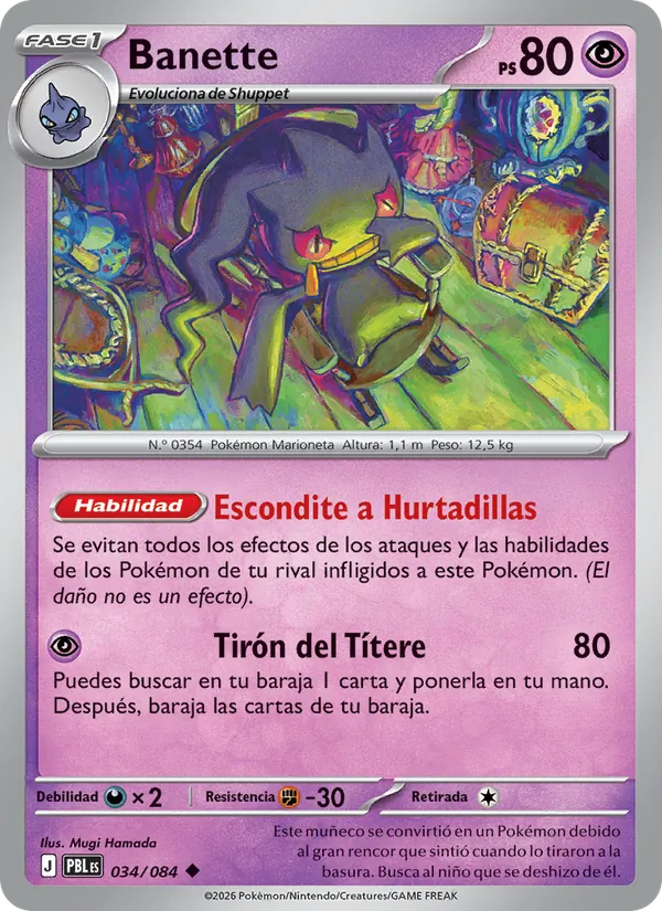Carta Banette de la expansión Oscuridad Absoluta, número 034/84