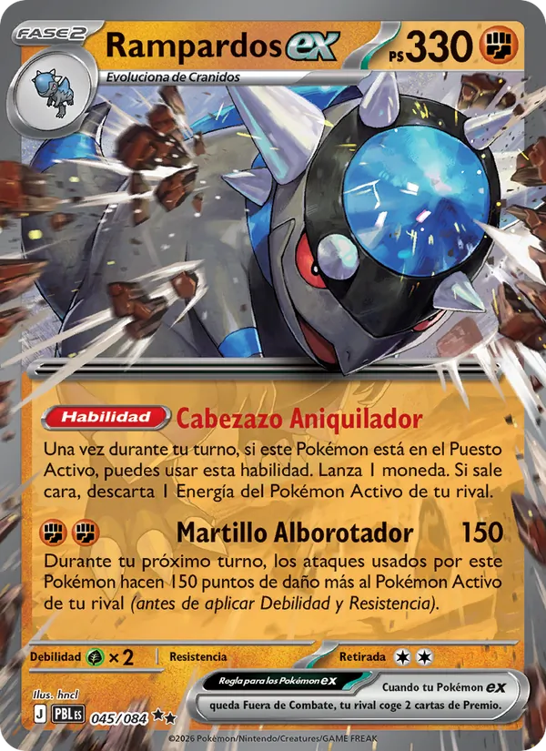 Carta Rampardos ex de la expansión Oscuridad Absoluta, número 045/84