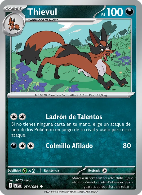Carta Thievul de la expansión Oscuridad Absoluta, número 054/84