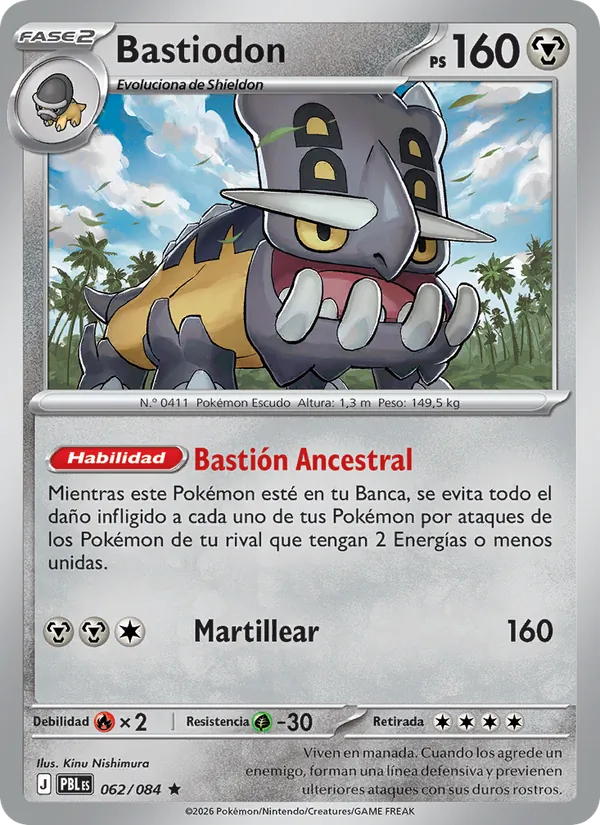 Carta Bastiodon de la expansión Oscuridad Absoluta, número 062/84