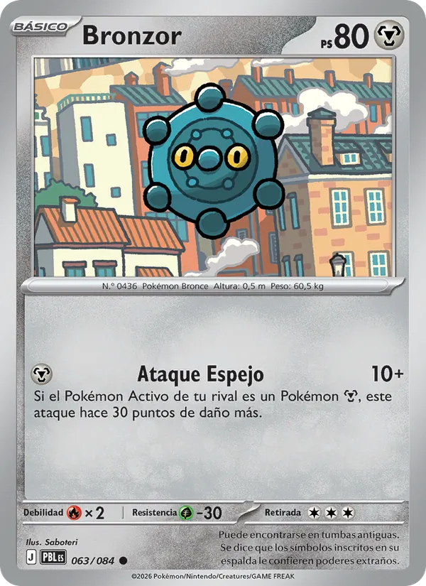 Carta Bronzor de la expansión Oscuridad Absoluta, número 063/84