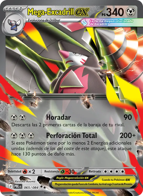 Carta Mega-Excadrill ex de la expansión Oscuridad Absoluta, número 065/84
