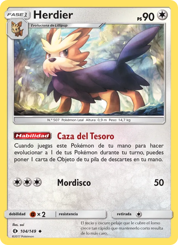 Carta Herdier de la expansión Sol y Luna, número 104/149