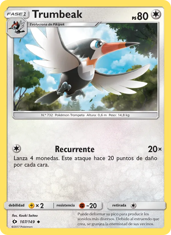 Carta Trumbeak de la expansión Sol y Luna, número 107/149
