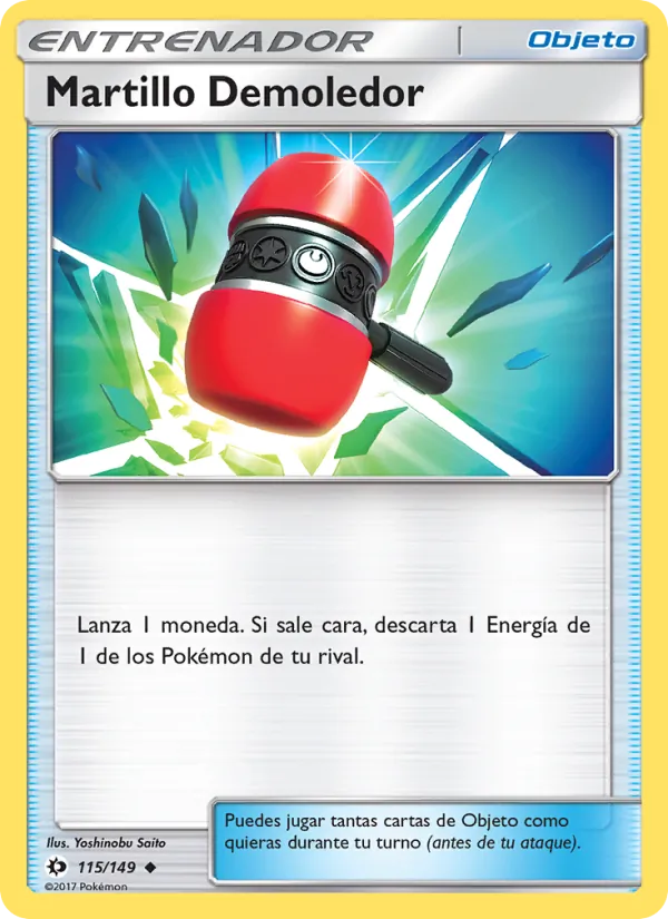 Carta Martillo Demoledor de la expansión Sol y Luna, número 115/149