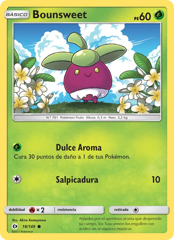 Carta Bounsweet de la expansión Sol y Luna, número 18/149
