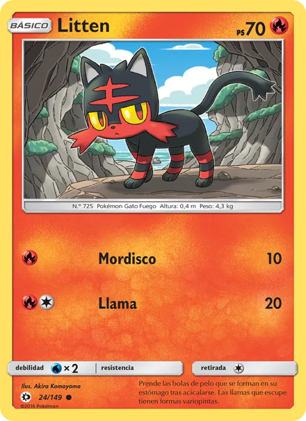 Carta Litten de la expansión Sol y Luna, número 24/149