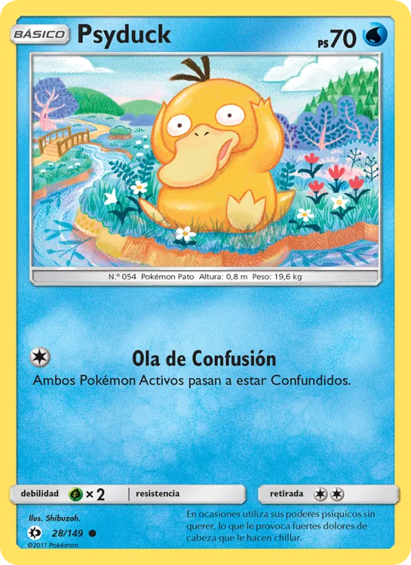 Carta Psyduck de la expansión Sol y Luna, número 28/149