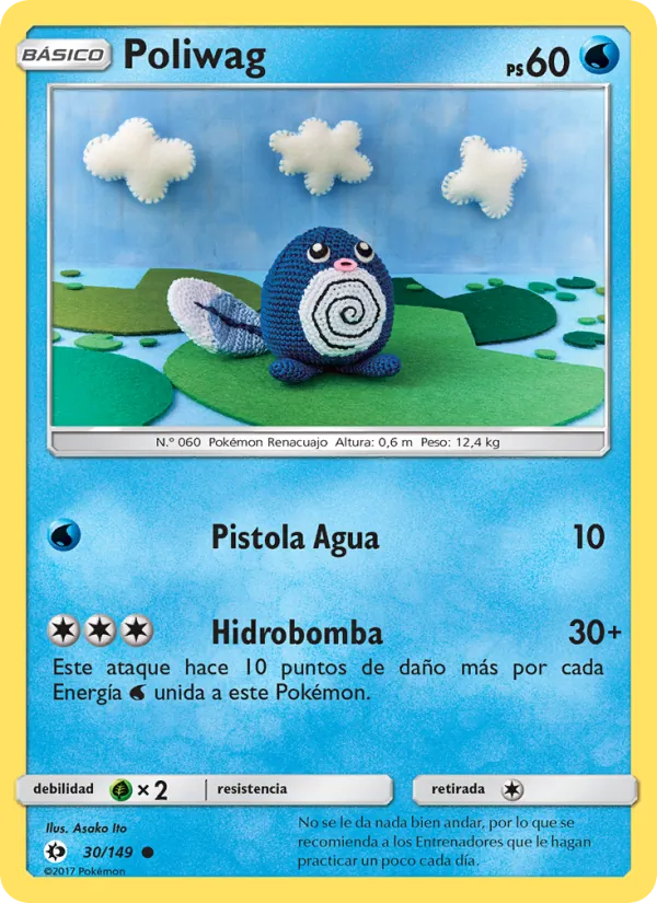 Carta Poliwag de la expansión Sol y Luna, número 30/149