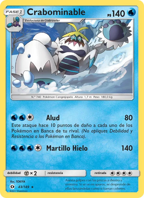 Carta Crabominable de la expansión Sol y Luna, número 43/149