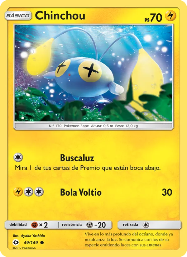 Carta Chinchou de la expansión Sol y Luna, número 49/149