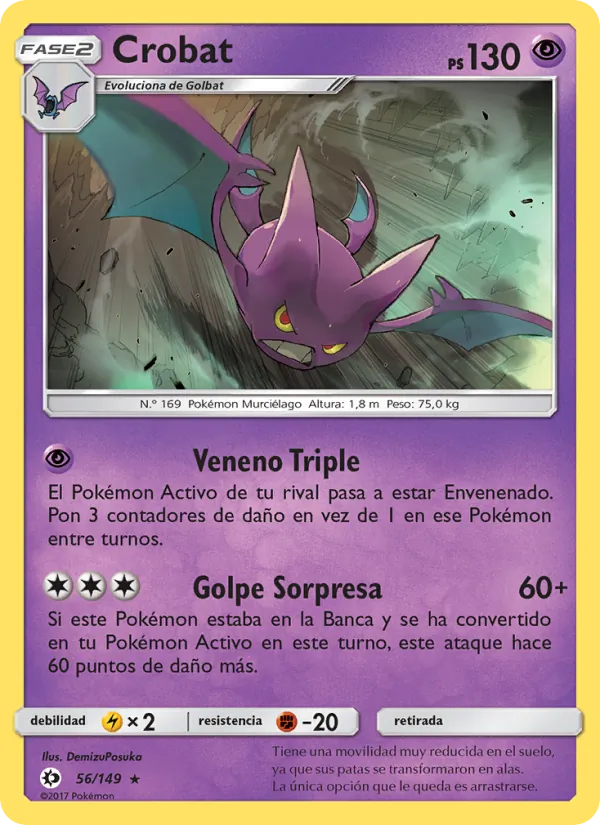 Carta Crobat de la expansión Sol y Luna, número 56/149