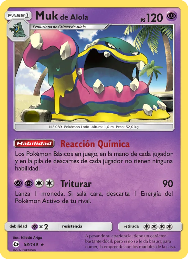 Carta Muk de Alola de la expansión Sol y Luna, número 58/149