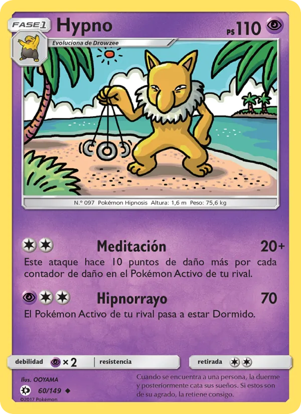 Carta Hypno de la expansión Sol y Luna, número 60/149