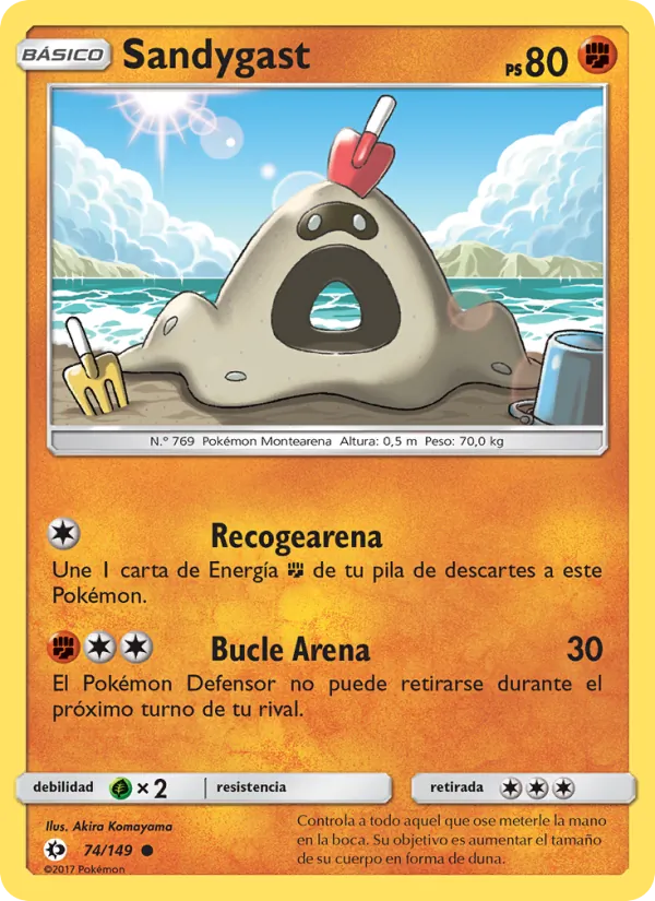 Carta Sandygast de la expansión Sol y Luna, número 74/149